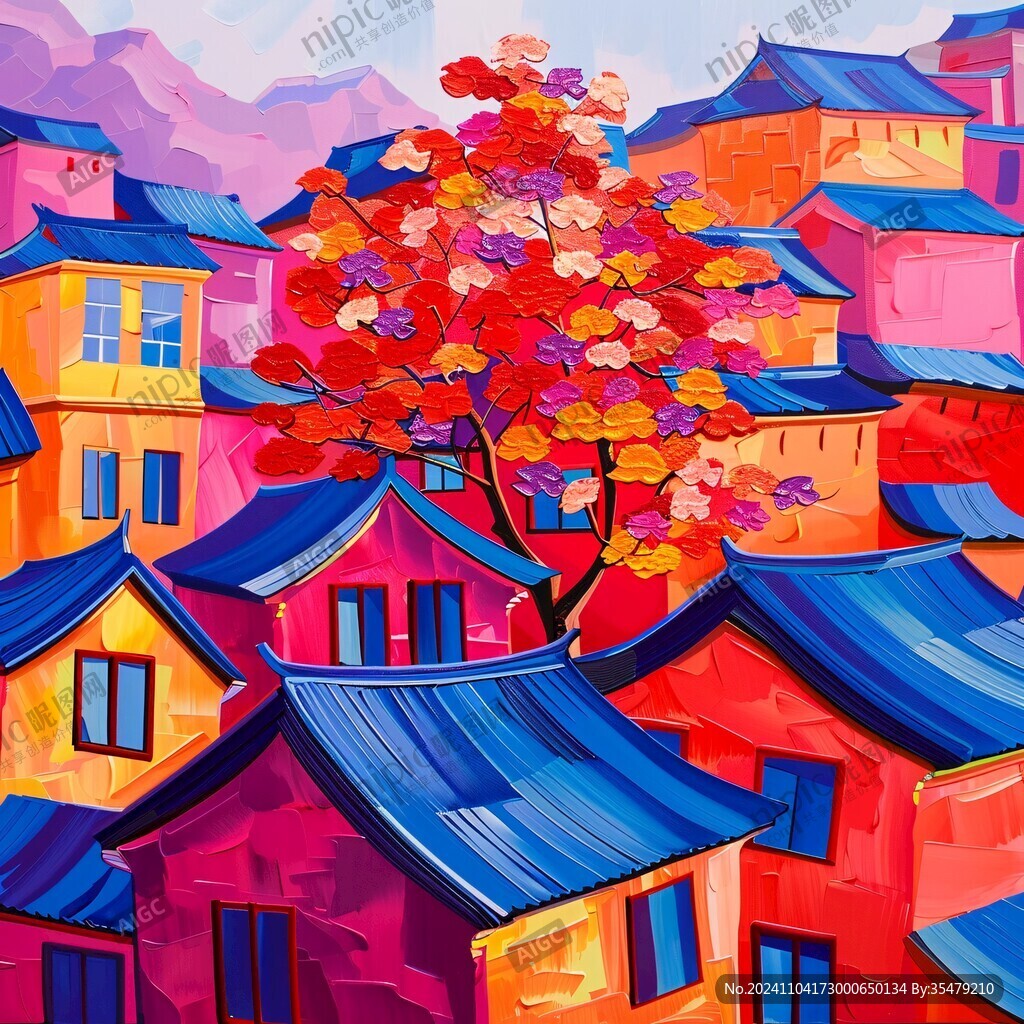 小镇插画