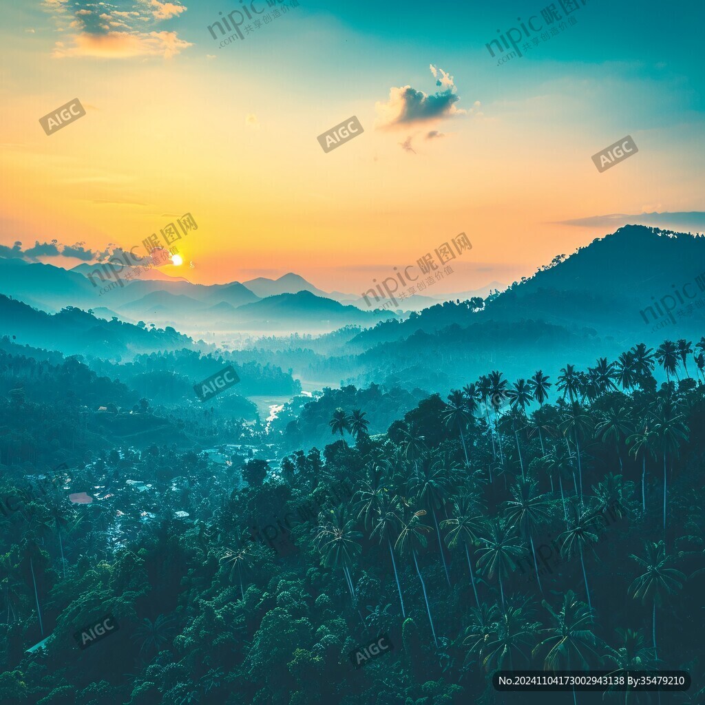 椰林夕阳