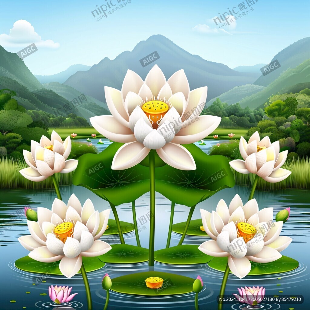 3d荷花背景