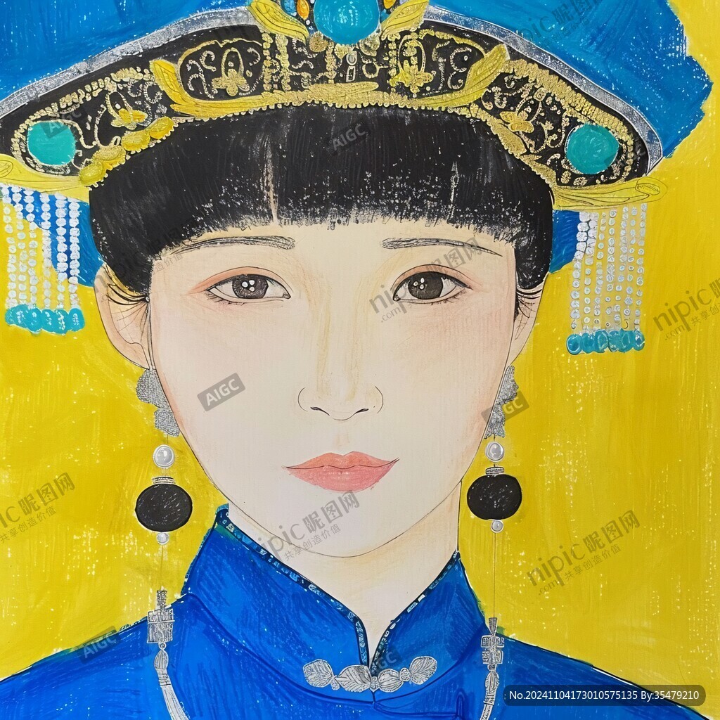 满族水彩