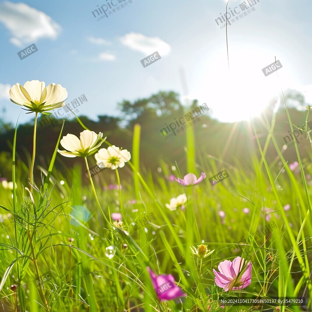 阳光下的格桑花