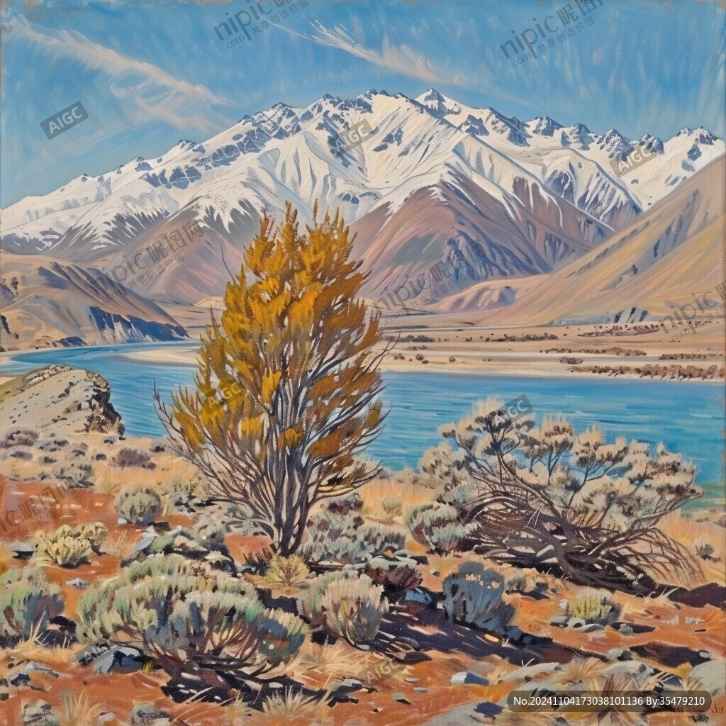 青藏高原油画设计