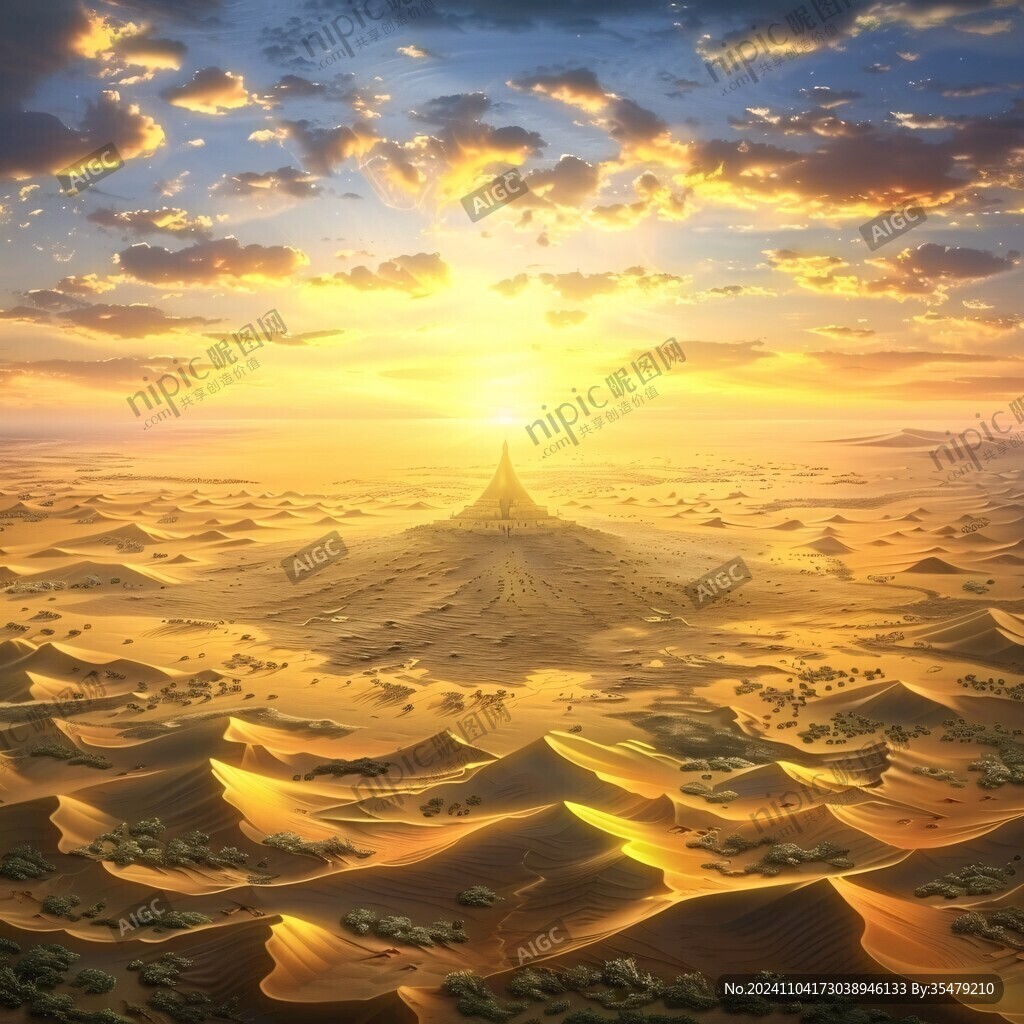 夕阳下的沙漠