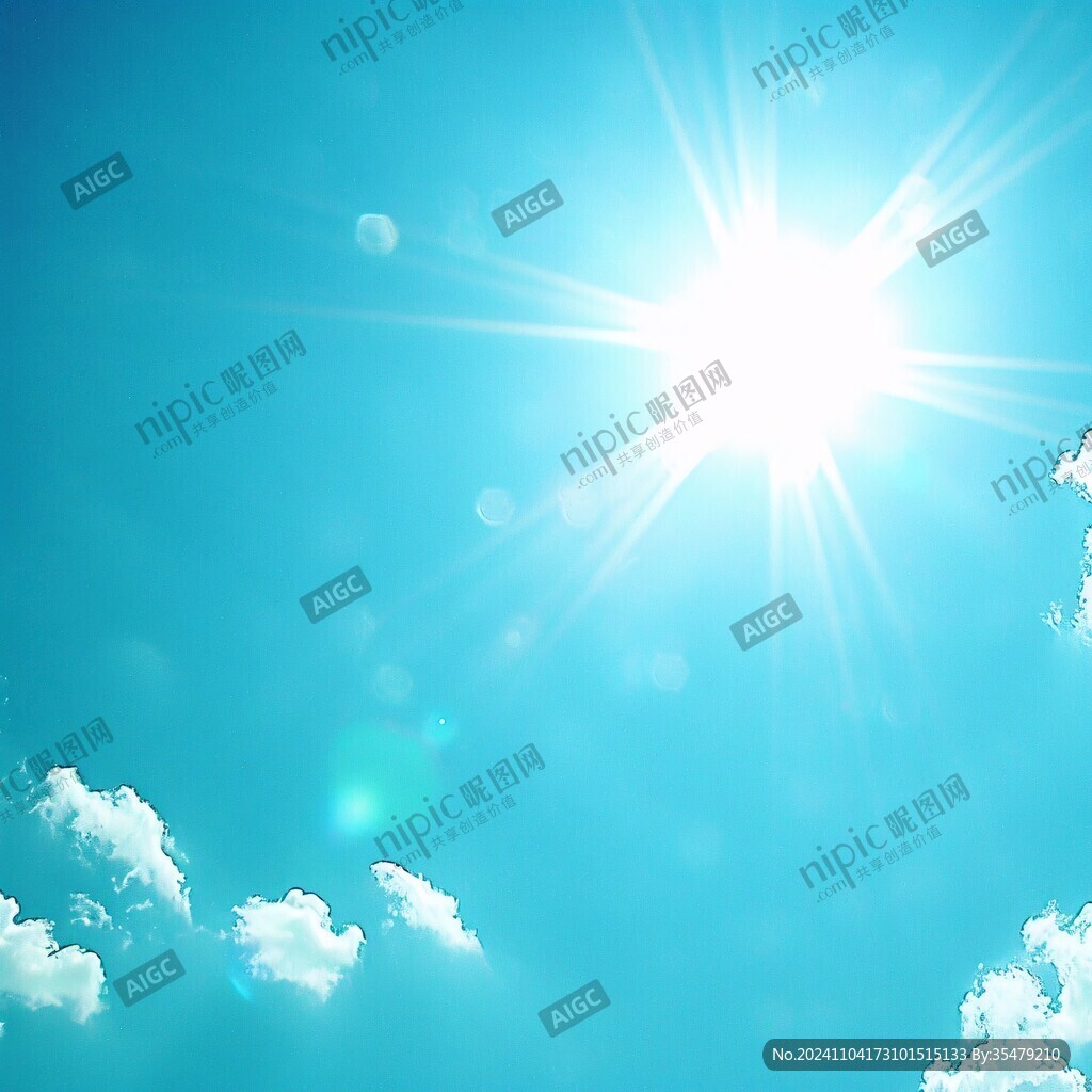 蓝天白云太阳光