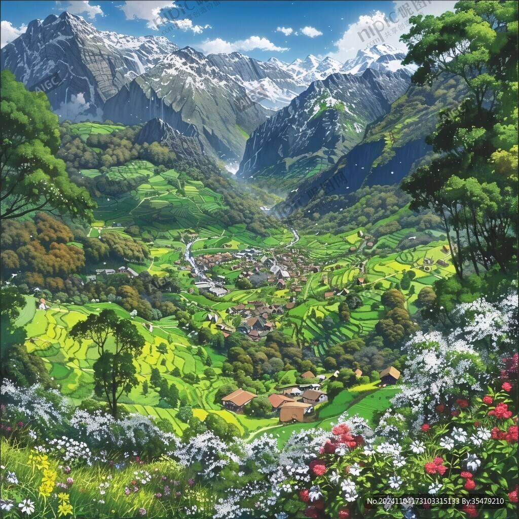 瑞士装饰画瑞士手绘