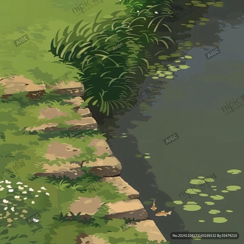 水渠插画