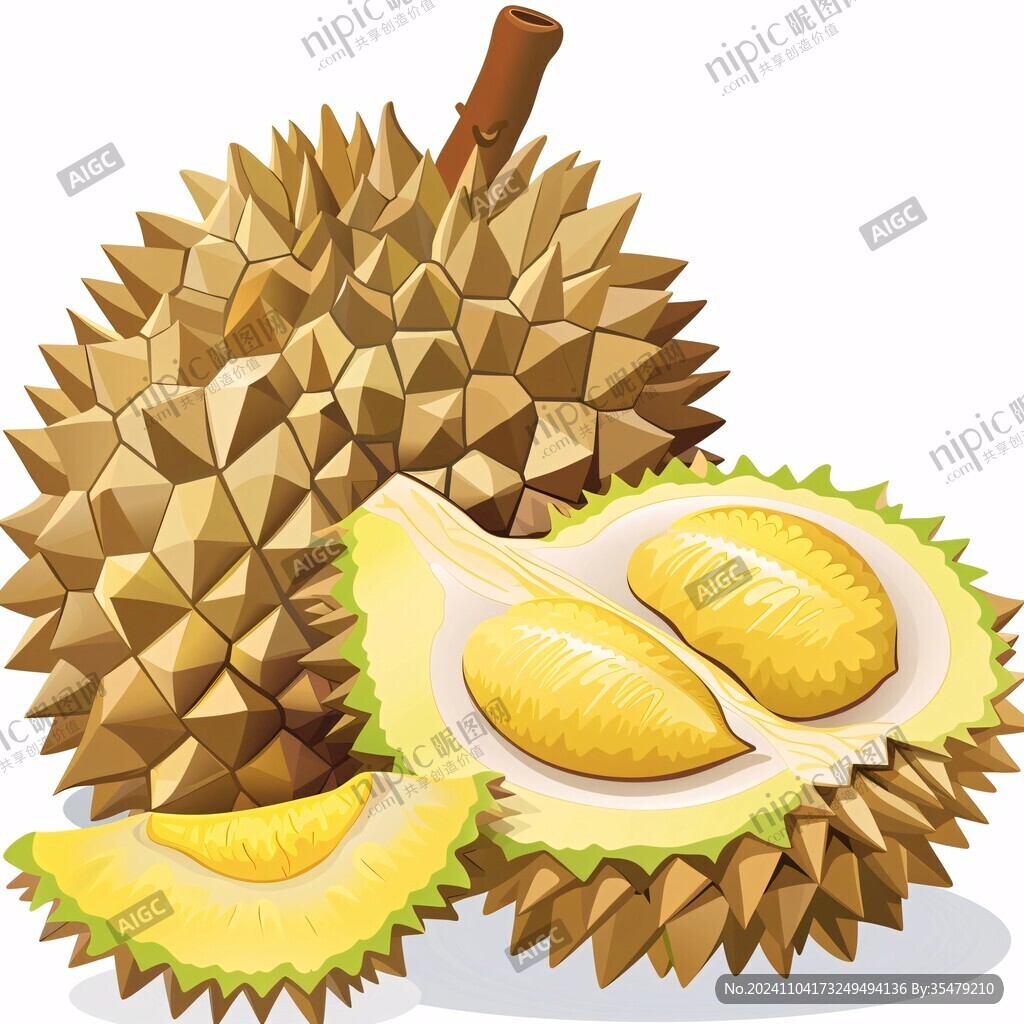 手绘榴莲卡通