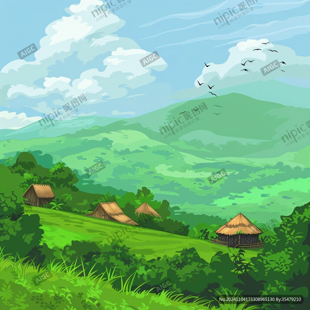 山村插画
