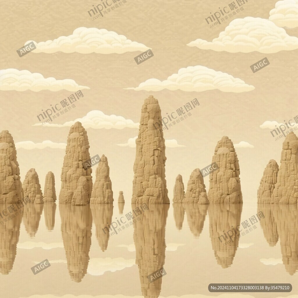 金色巨幅山水画
