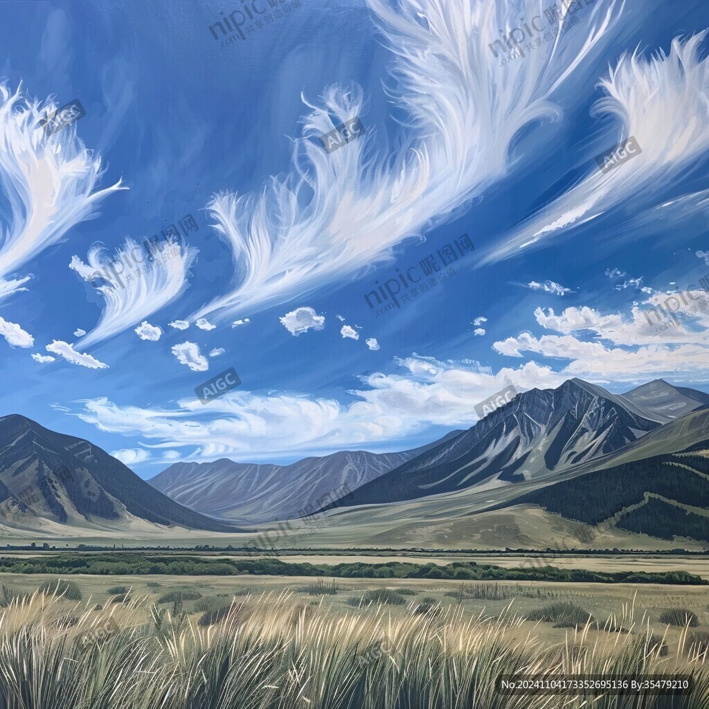 高清蓝天云海壁画