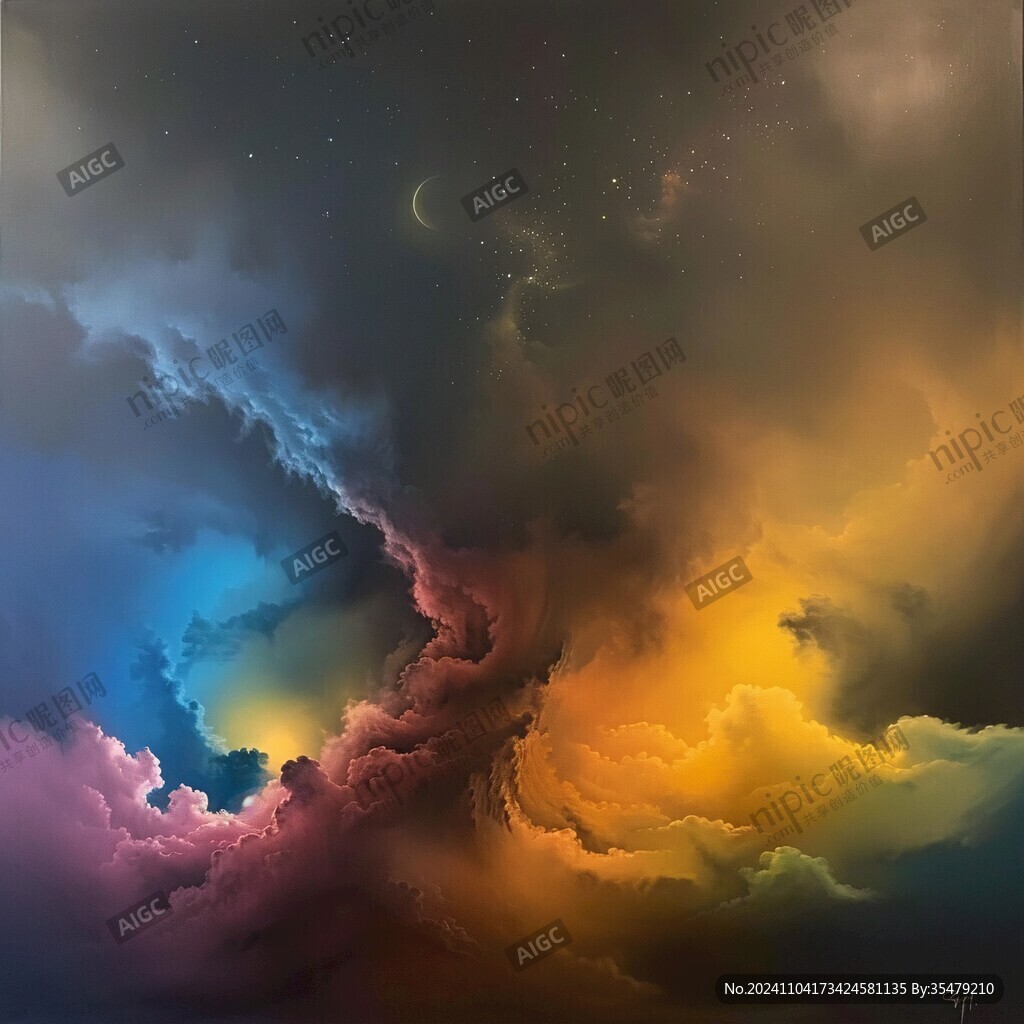 炫丽云彩油画