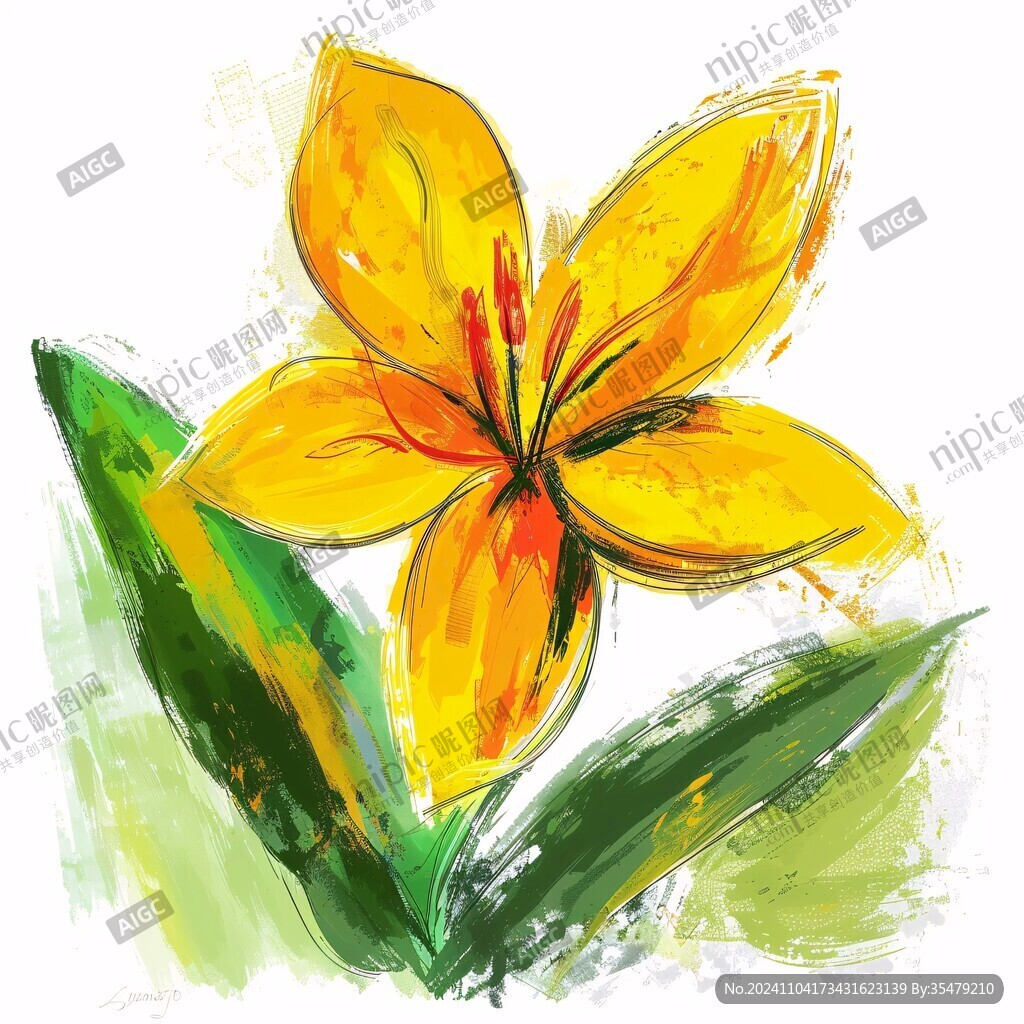 手绘蛋黄花