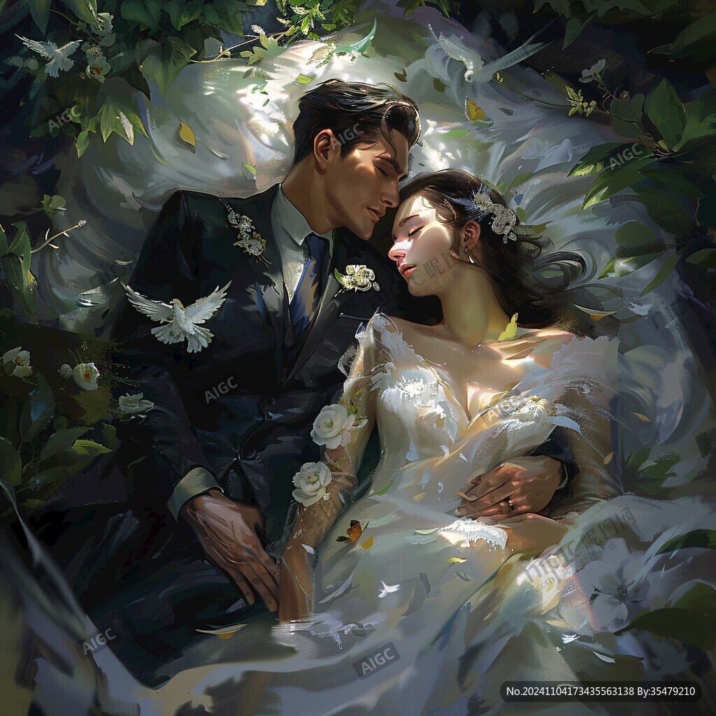 结婚照插画