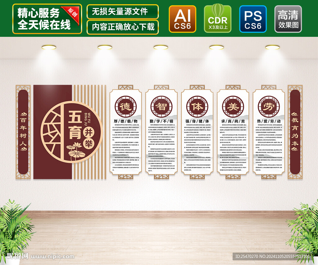 学校五育并举文化墙