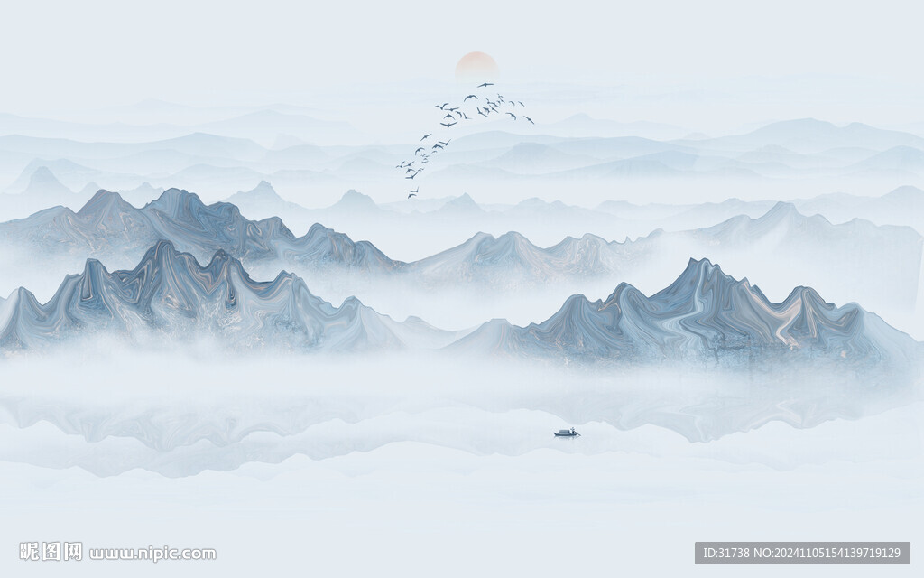意境水墨山水画