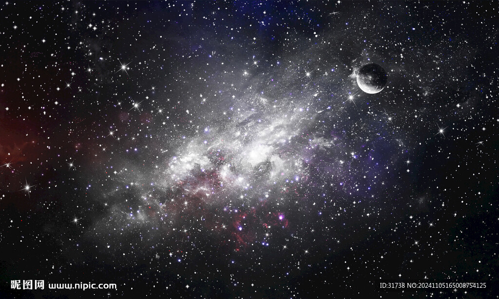 浩瀚灰色宇宙星空背景墙