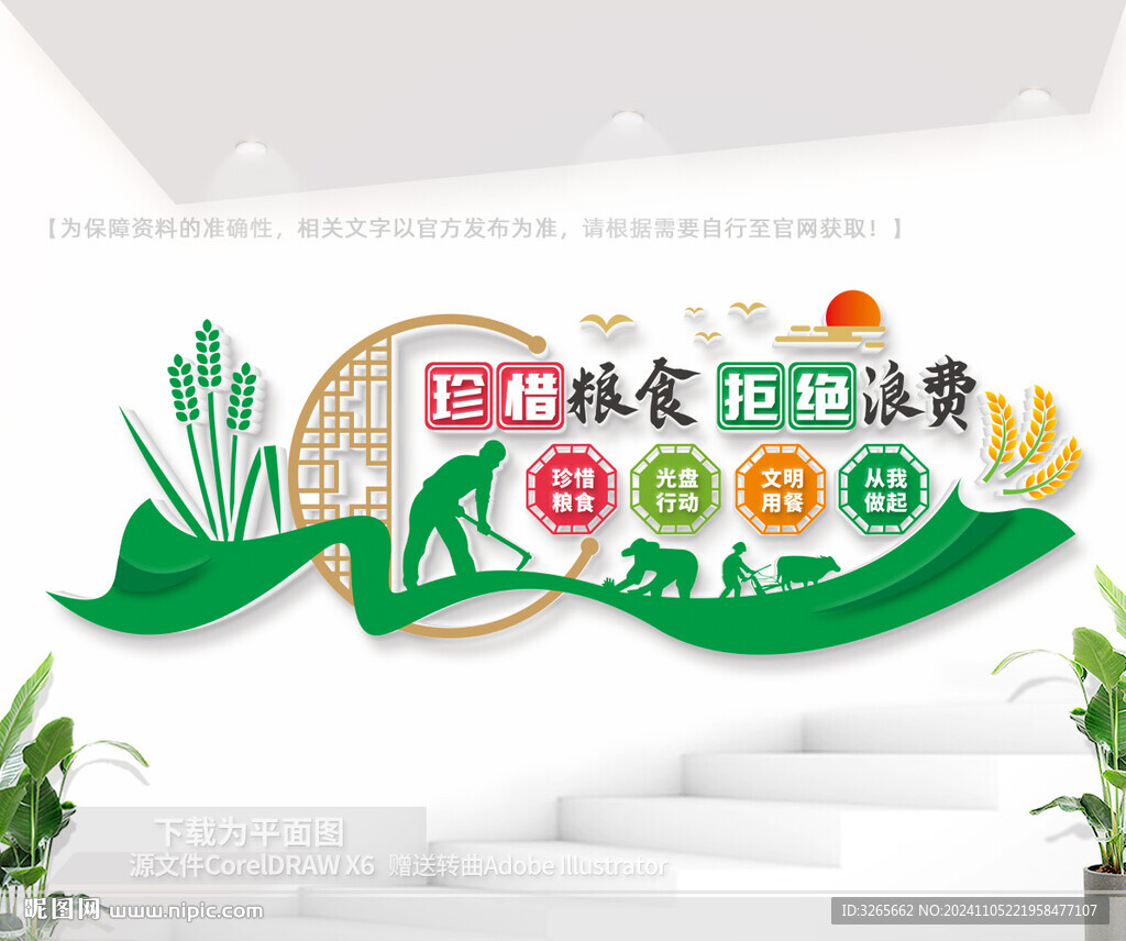 珍惜粮食文化墙