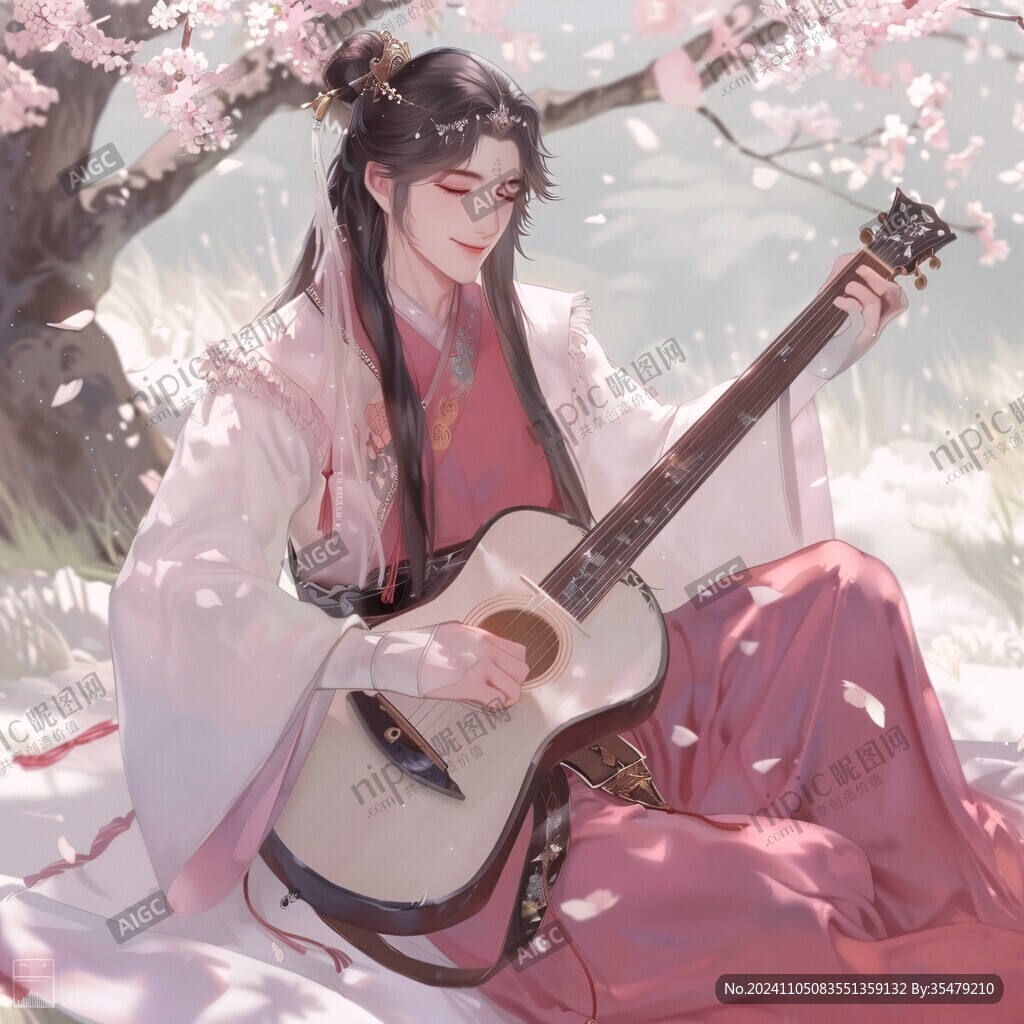 抚琴插画