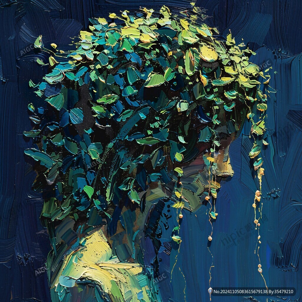 扭曲人像插画