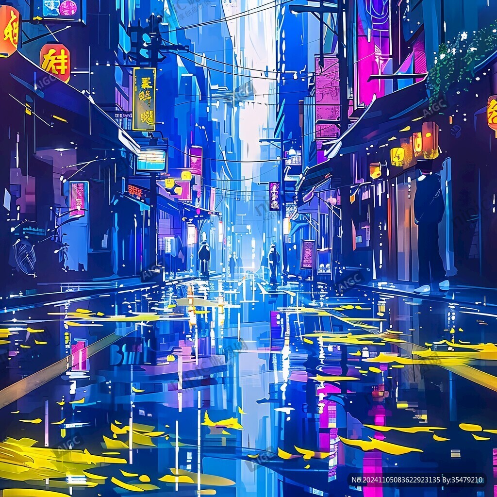 场景赛博插画