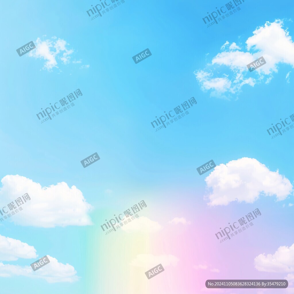 糖果色蓝天白云