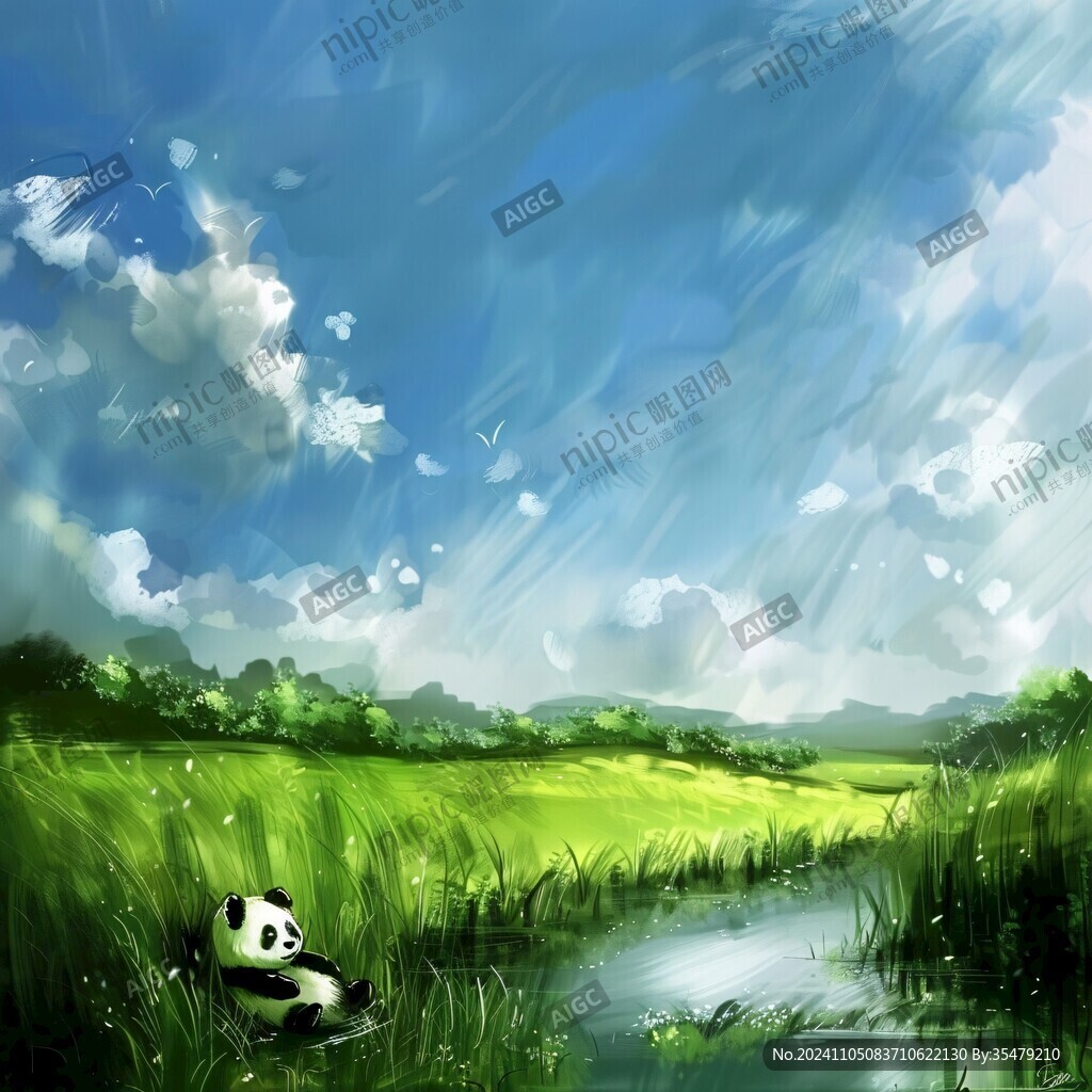 熊猫绘本插图插画