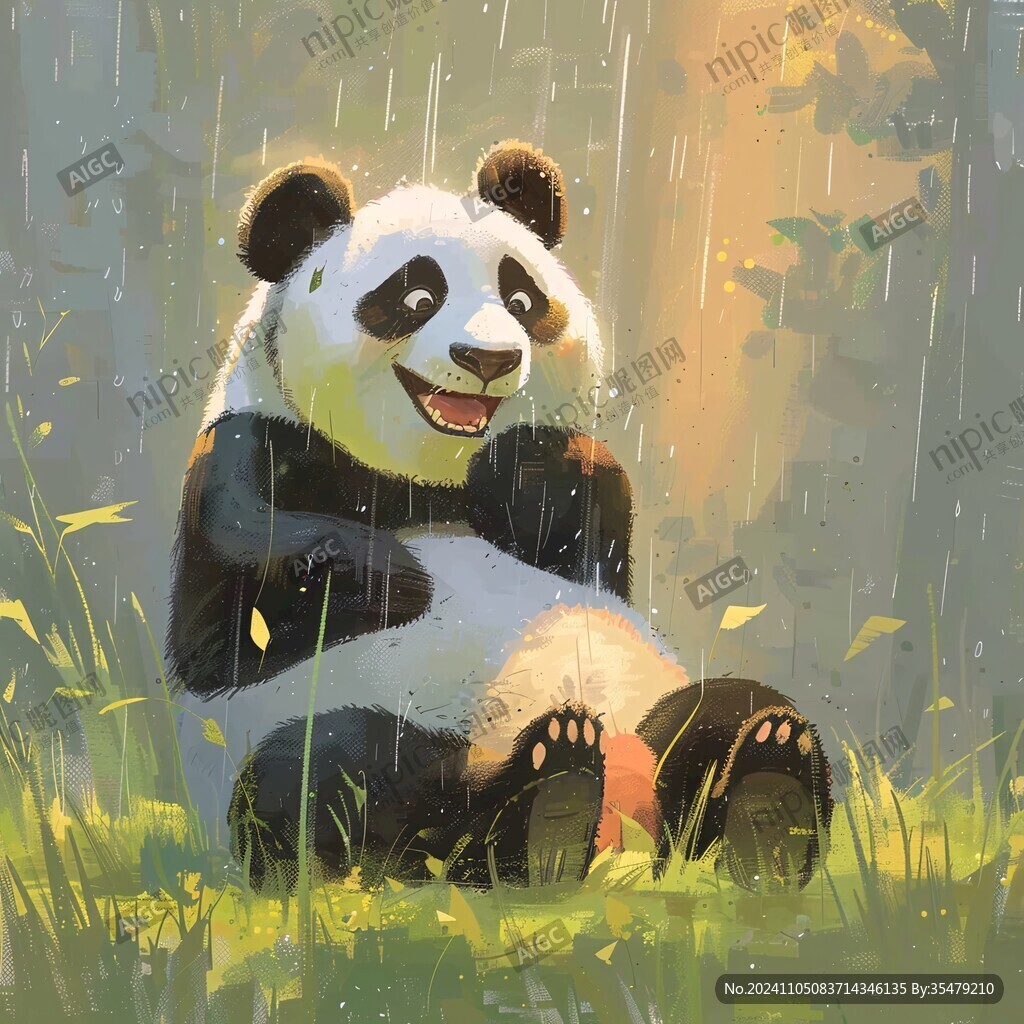 熊猫绘本插图插画