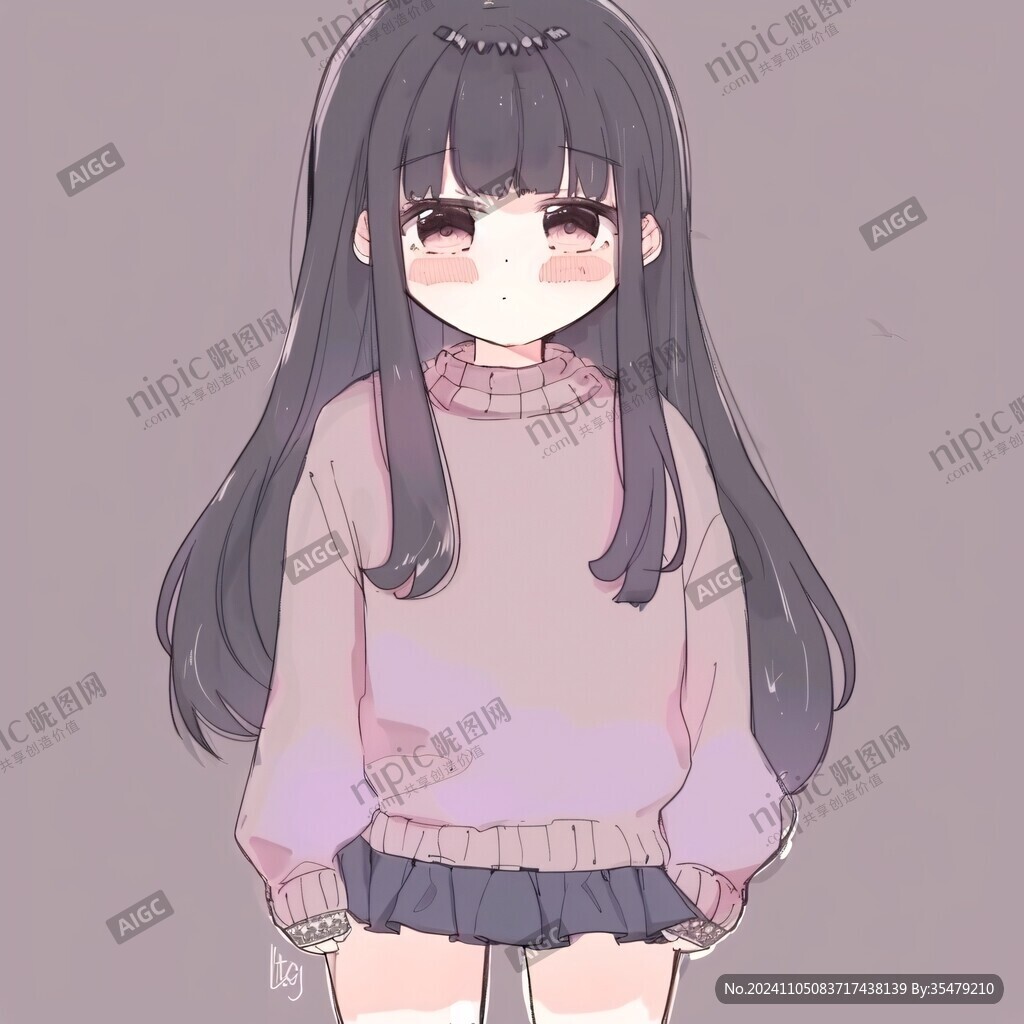 二次元女孩半身头像
