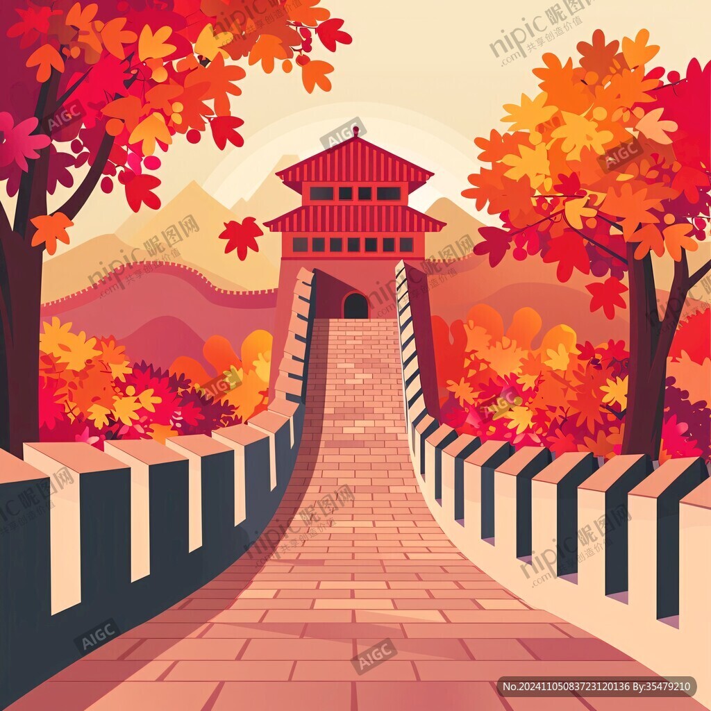 秋季风景国潮