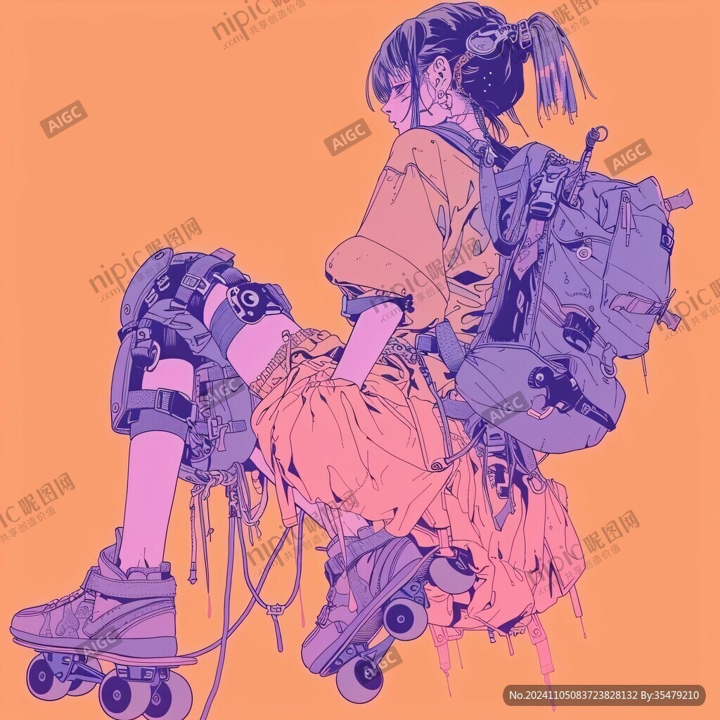 轮滑插画系列