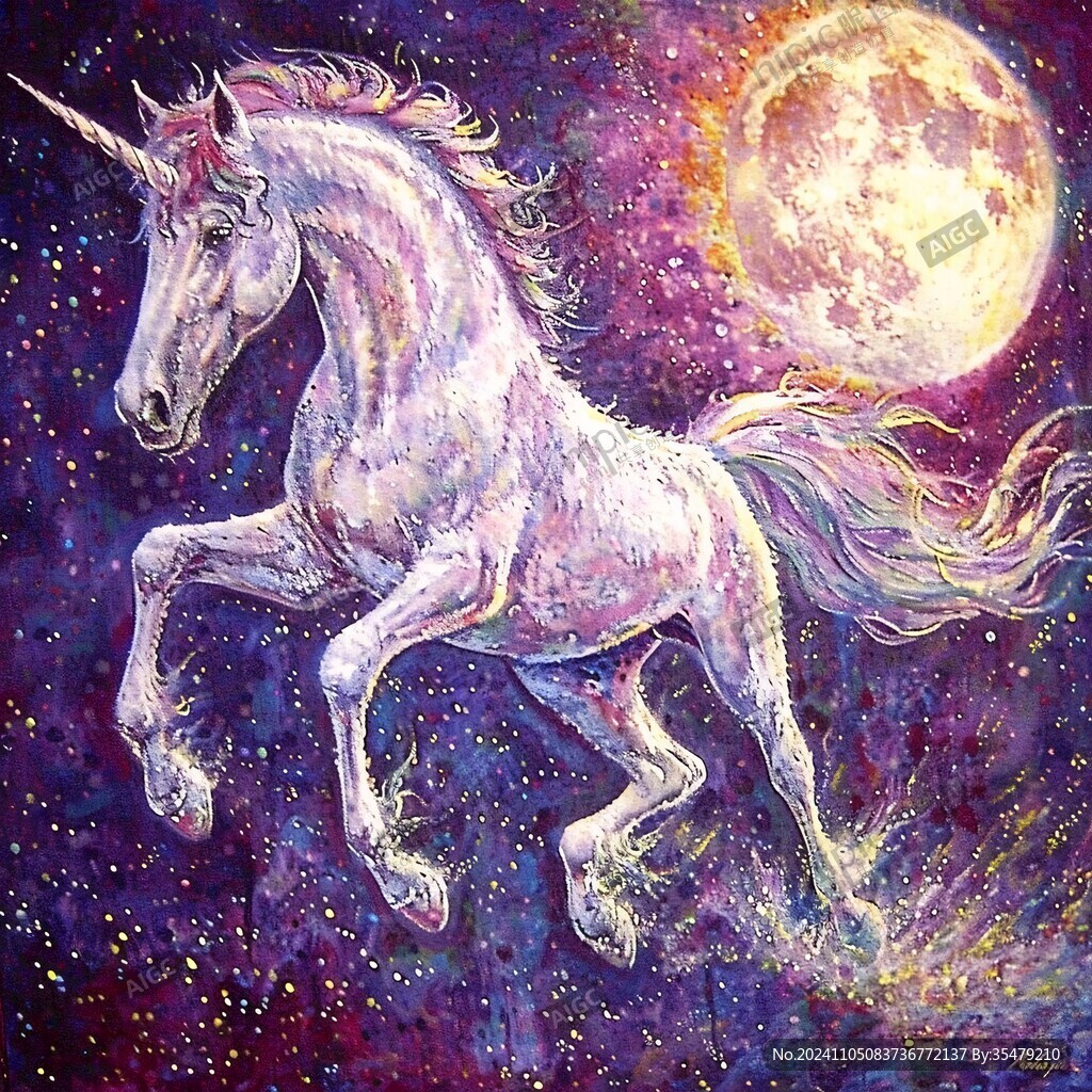 梦幻独角兽插画