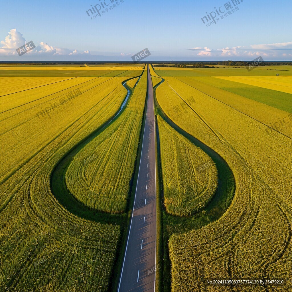 道路油菜田地