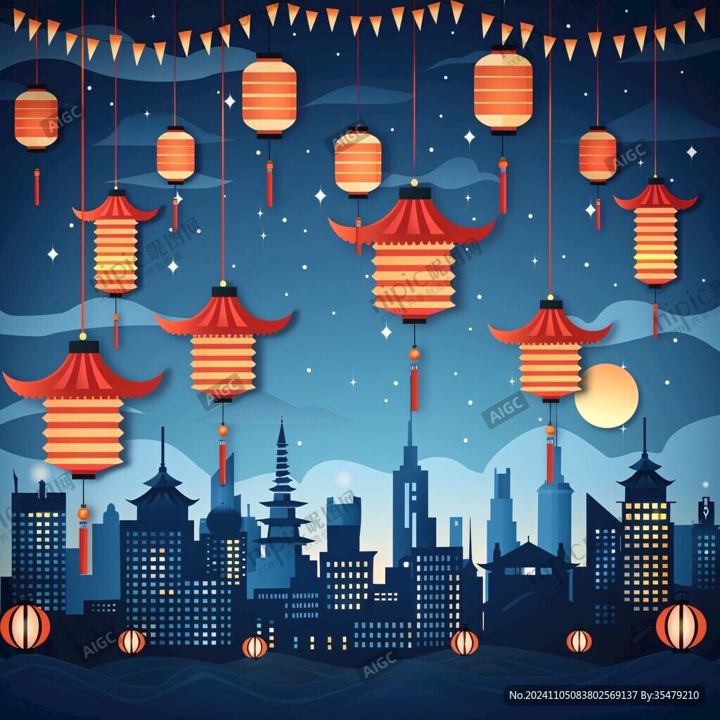 城市与灯笼