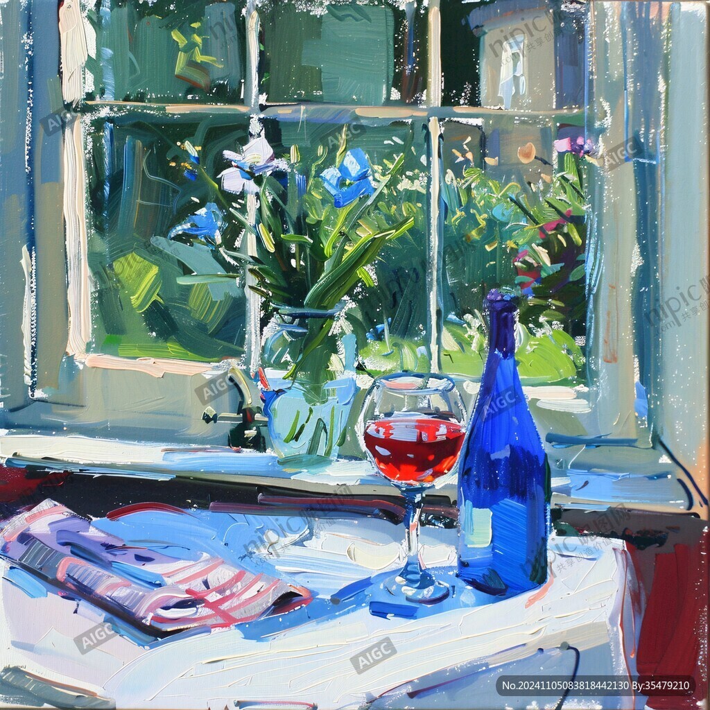 酒杯油画