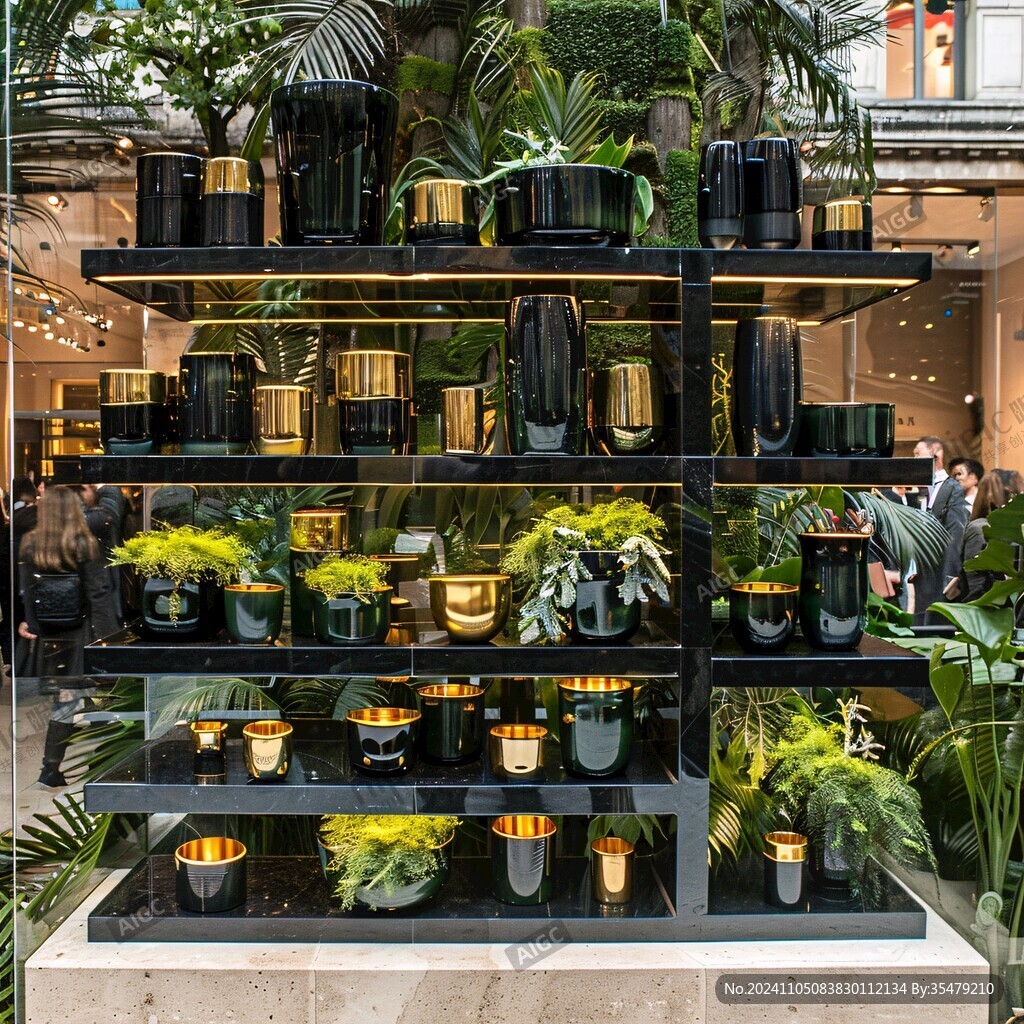 植物货架陈列展示摆放