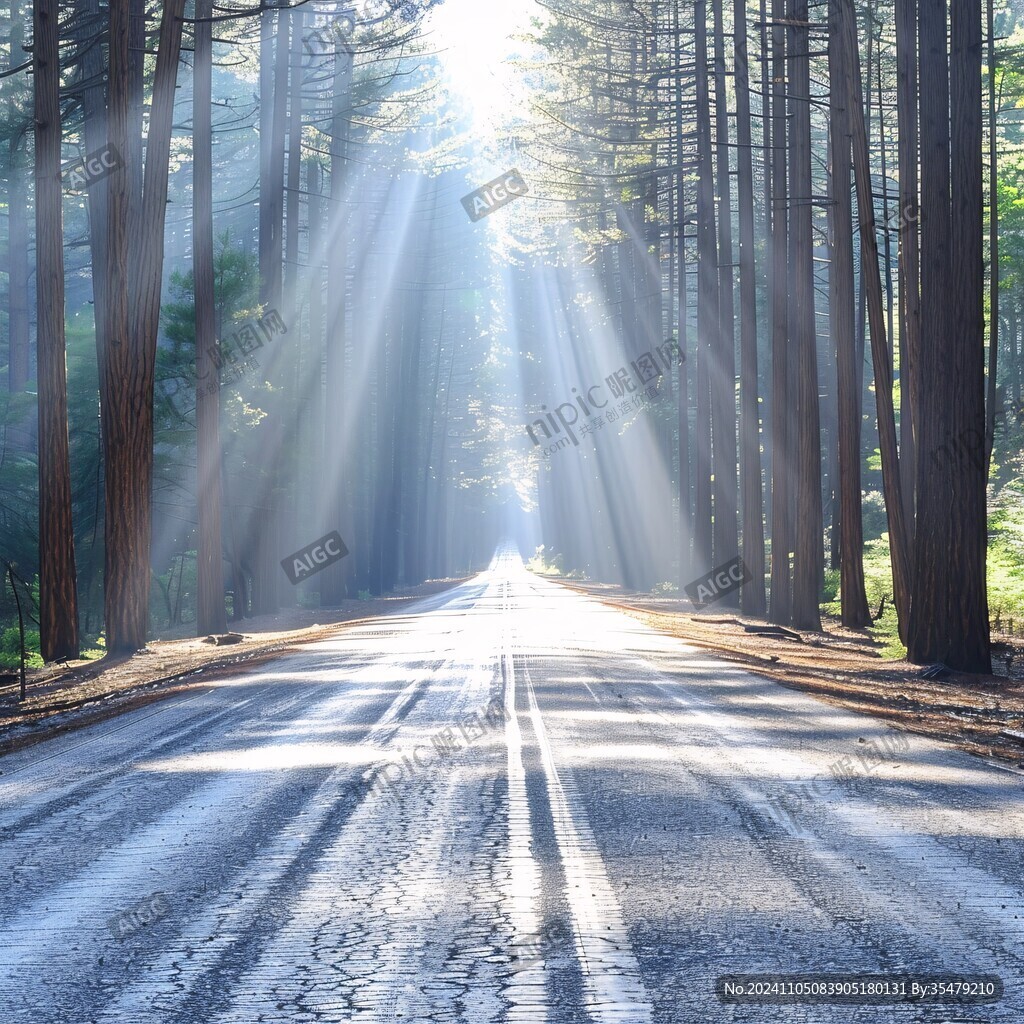 林间公路阳光