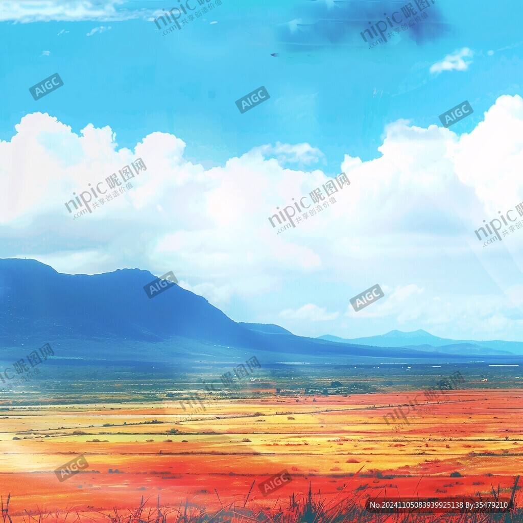 大草原手绘