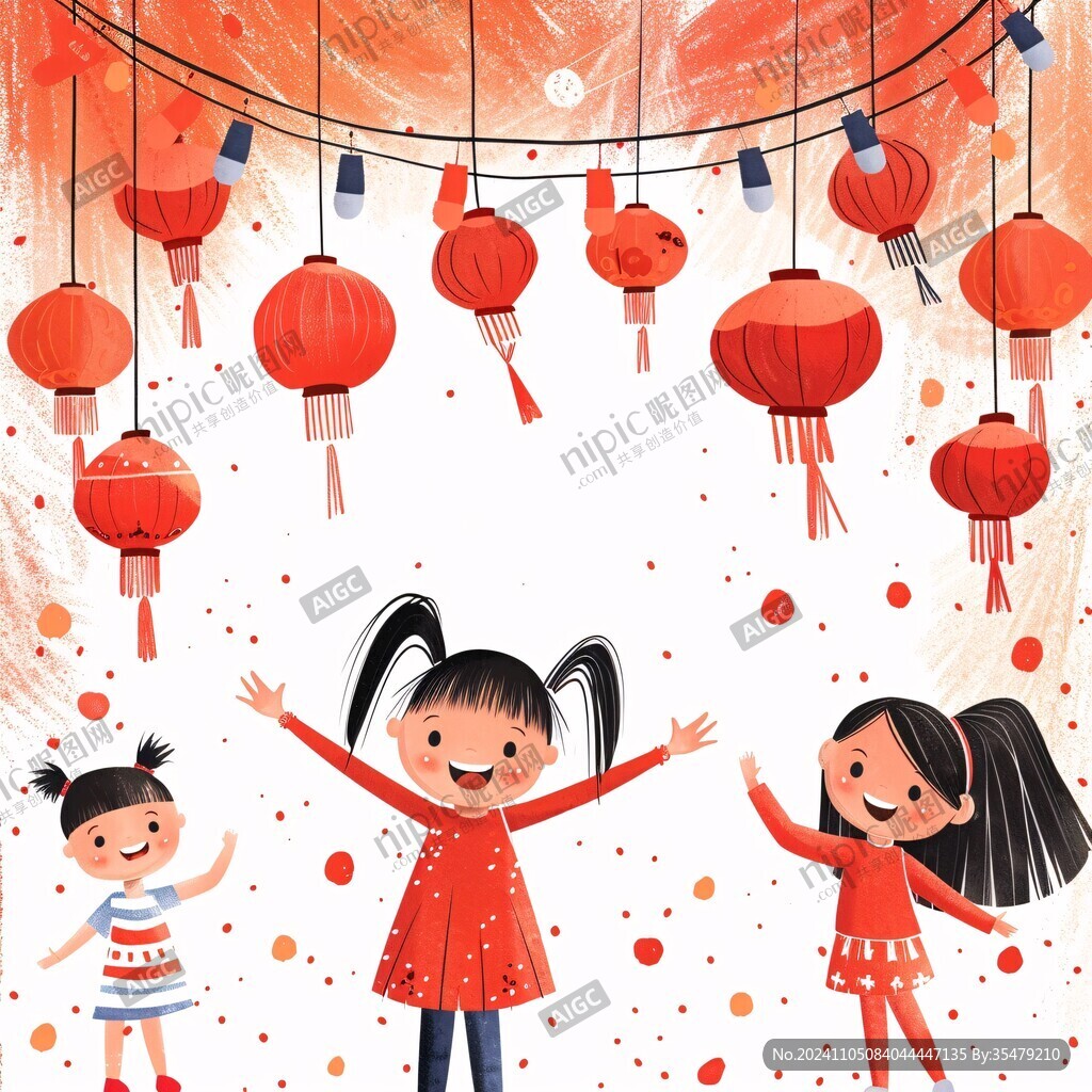 新年儿童插画
