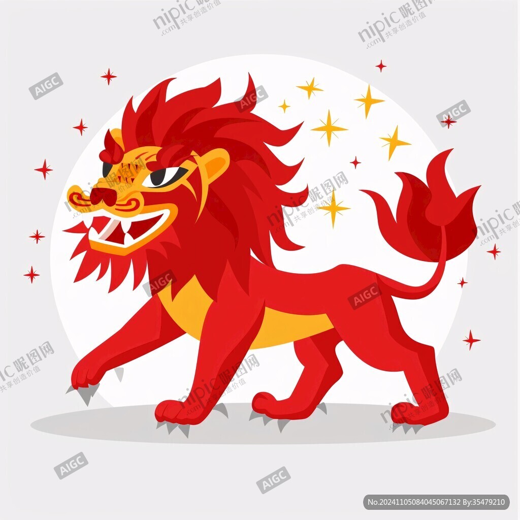 醒狮卡通元素