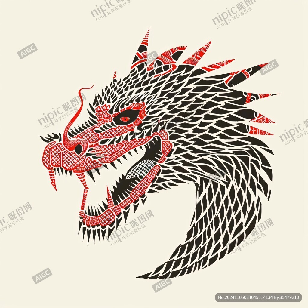 中国龙传统图腾插画