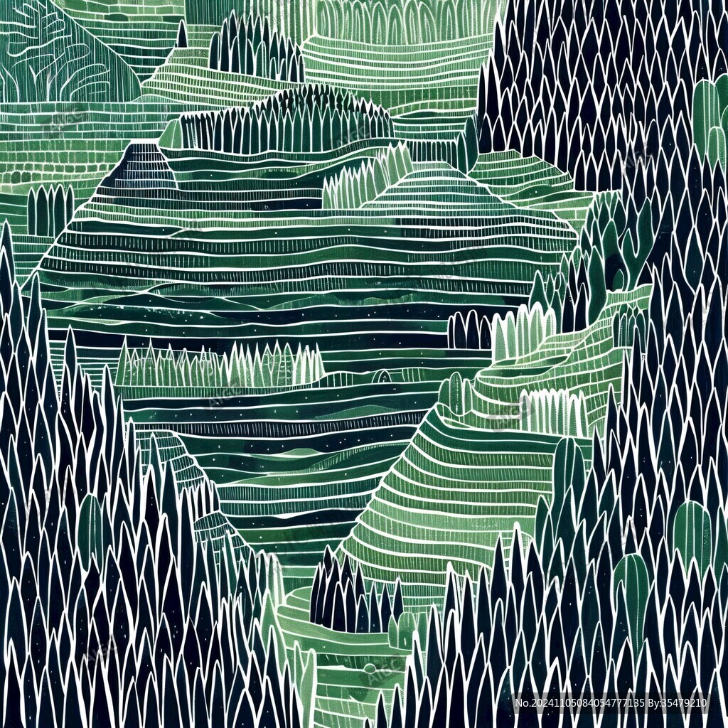 抽象涂鸦山峦