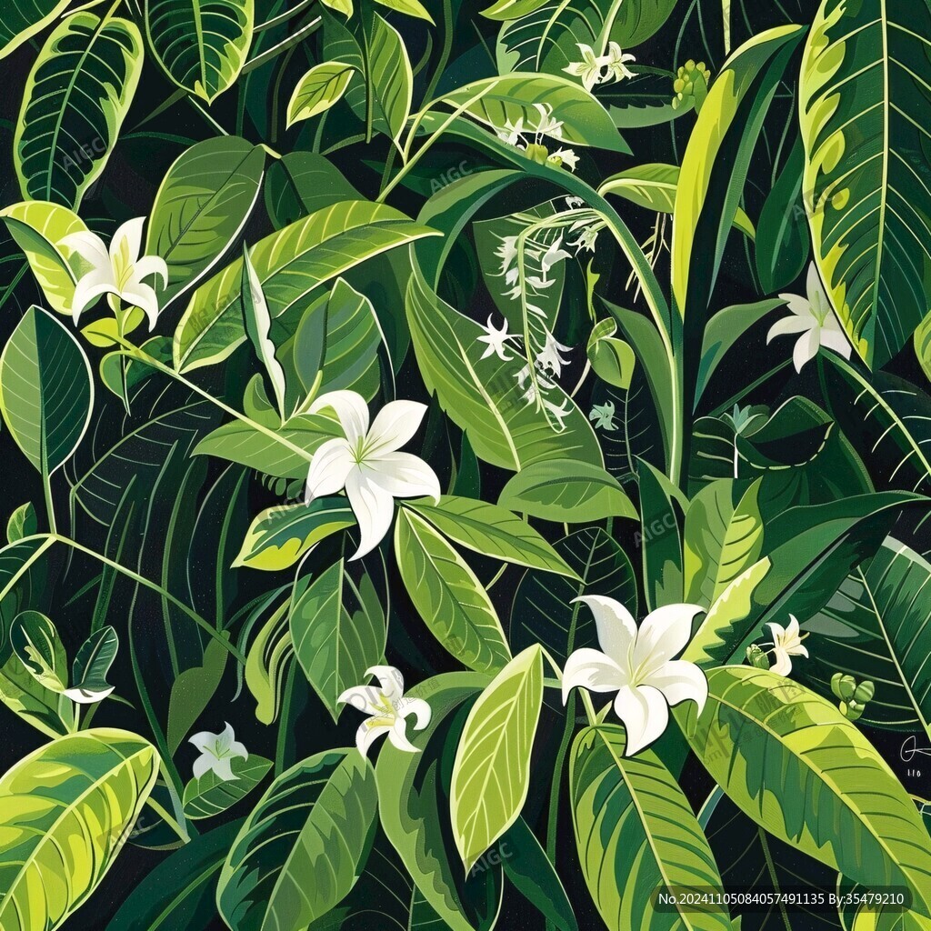 热带雨林花草树木背景