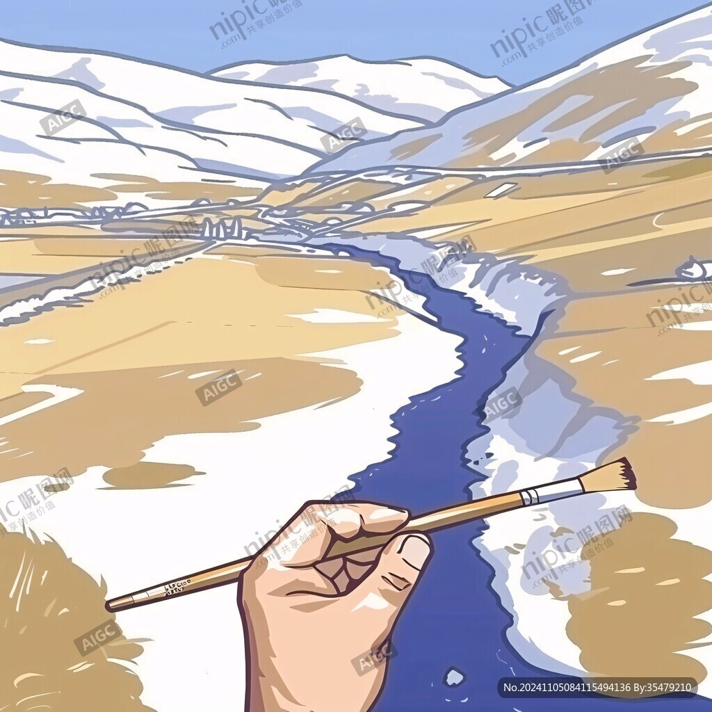 青藏高原插画