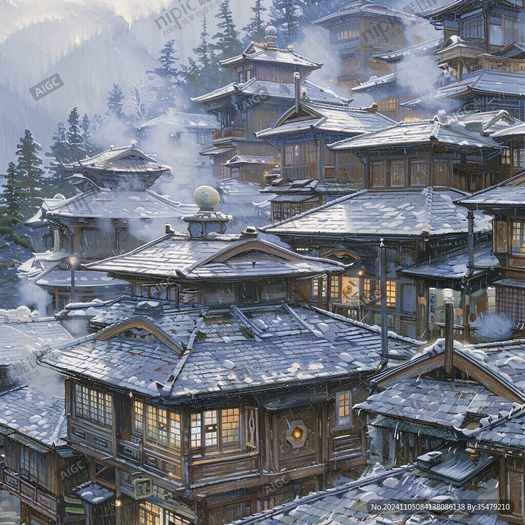古代冬天街市