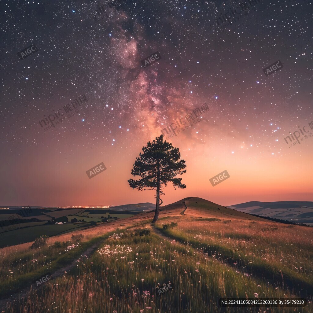 唯美星空树