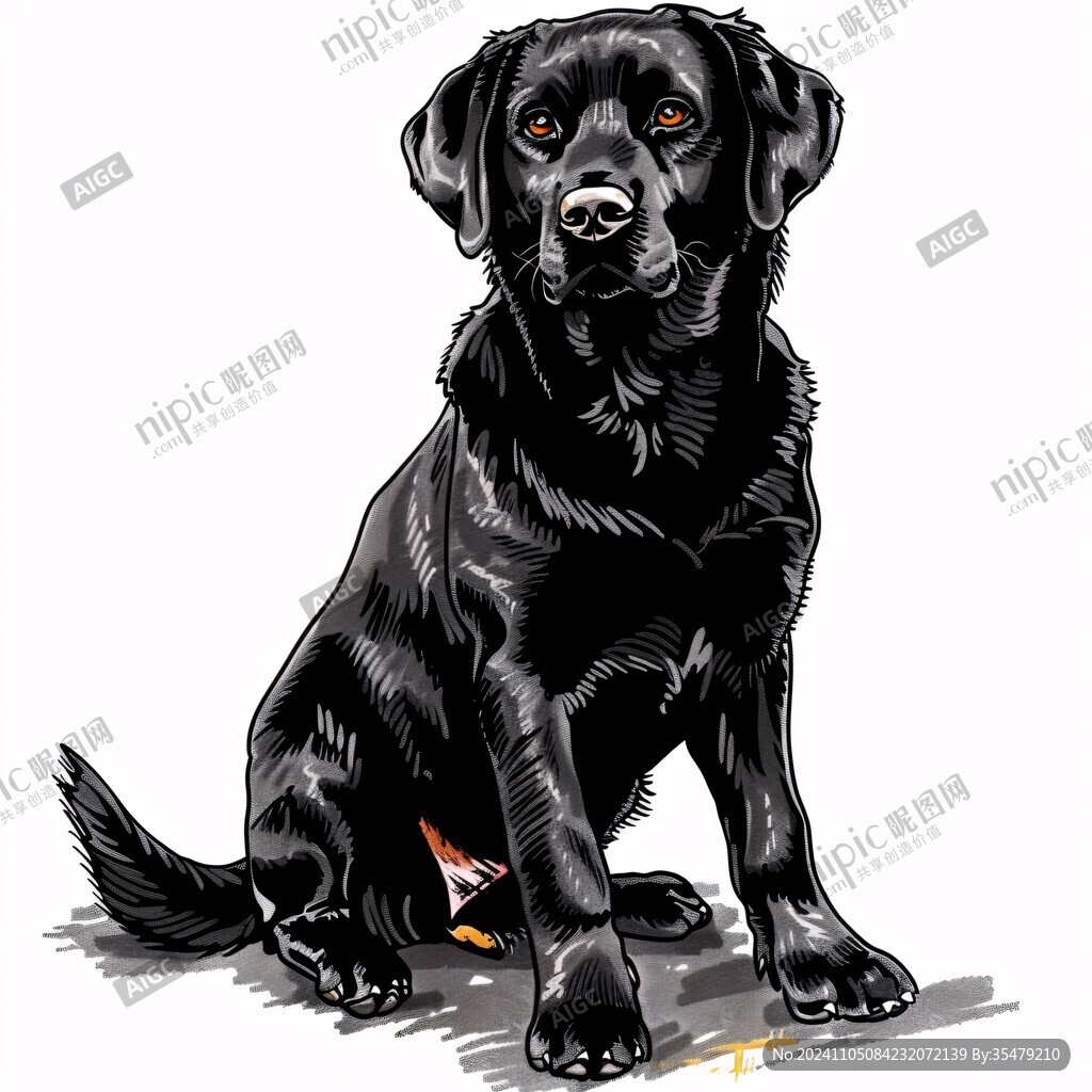 拉布拉多插画