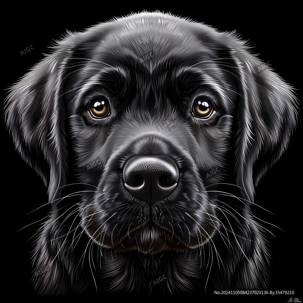 狗狗写实插画