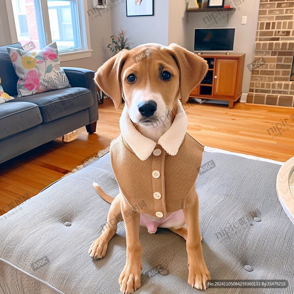穿衣服的狗狗