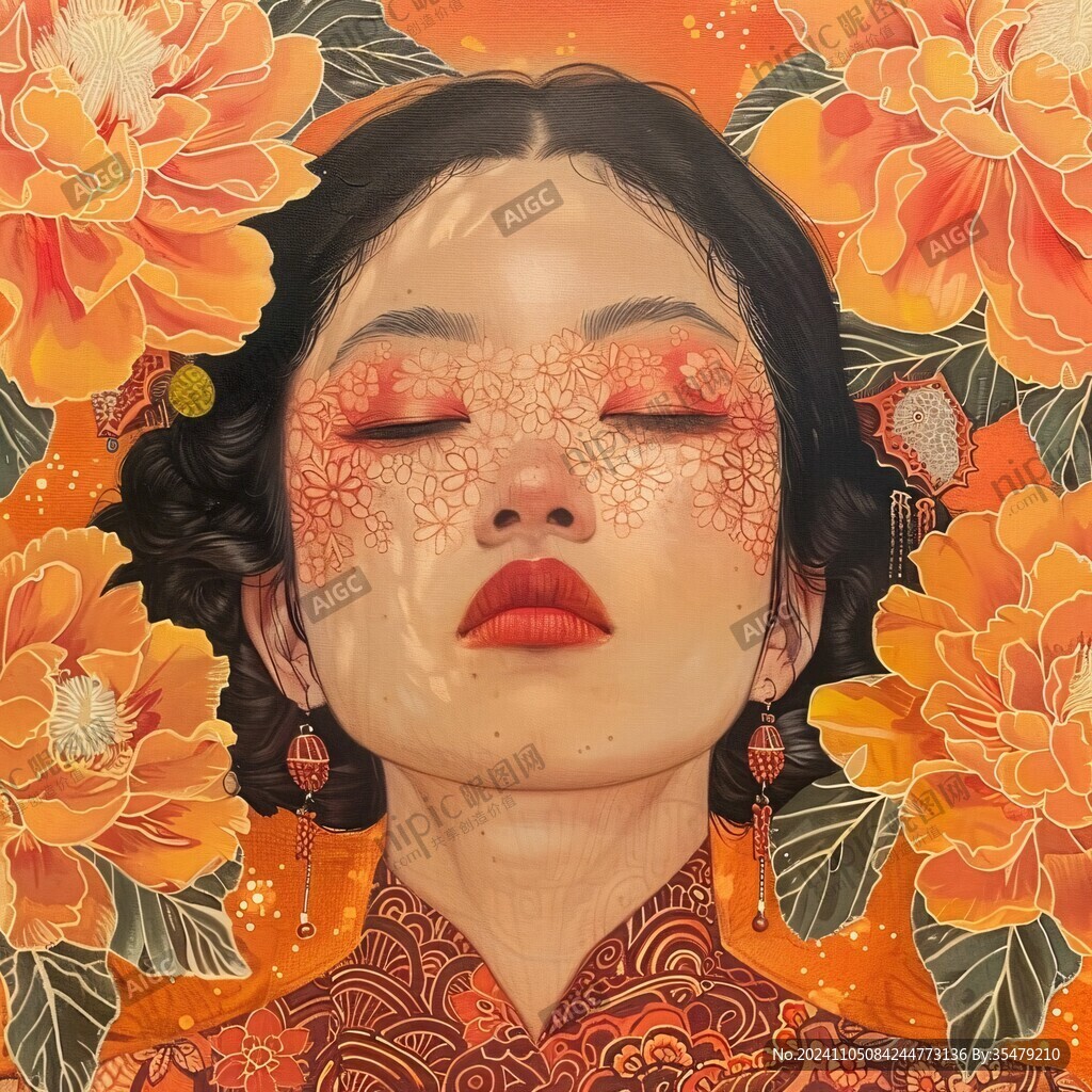 民国风美妆插画