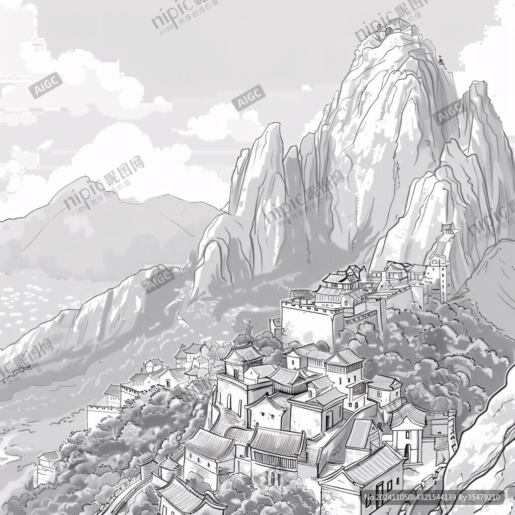 黄崖关插画